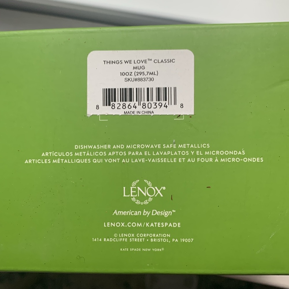 NWT Kate Spade x Lenox mug - Picture 3 of 3